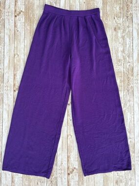 Sezane Loulou Knit Trouser Pant in Violet